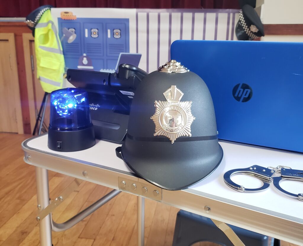 Police Station set up in a mobile children's role play village